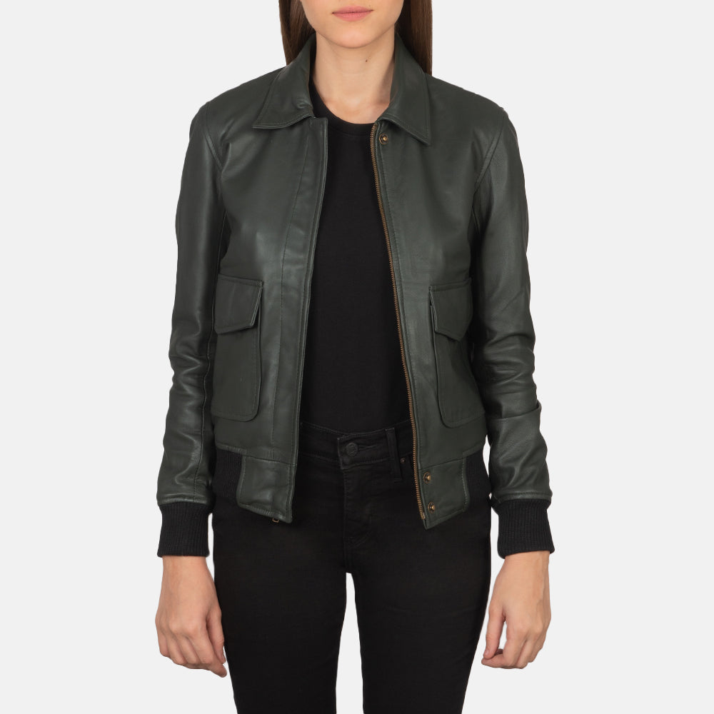 Westa A-2 Leder-Bomberjacke für Damen – Zusätzliche Produktansicht 1