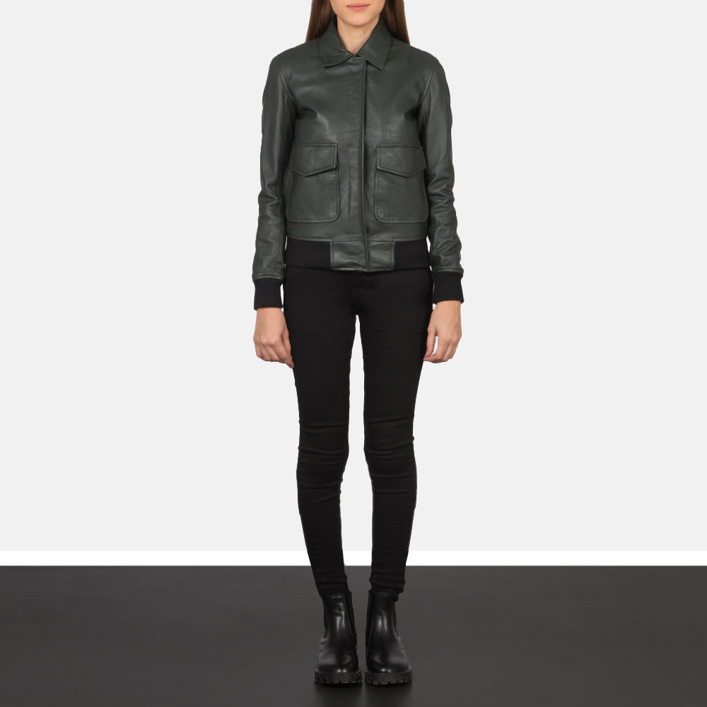 Westa A-2 Leder-Bomberjacke für Damen – Zusätzliche Produktansicht 3