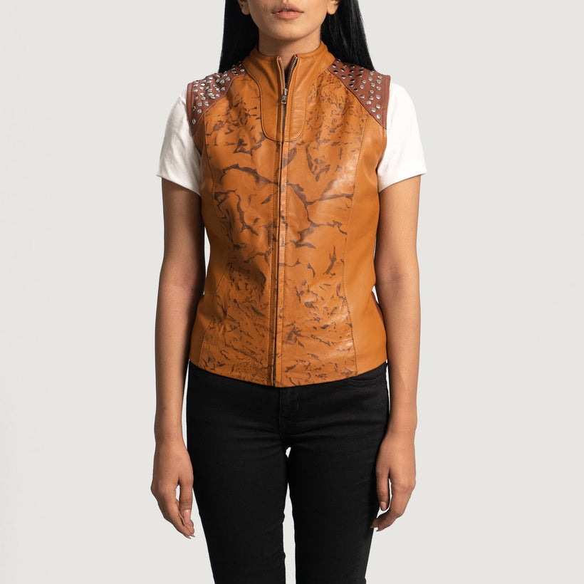 Westina Hellbraun Dye Lederweste für Damen
