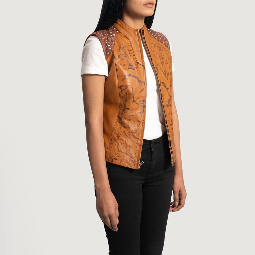 Westina Hellbraun Dye Lederweste für Damen