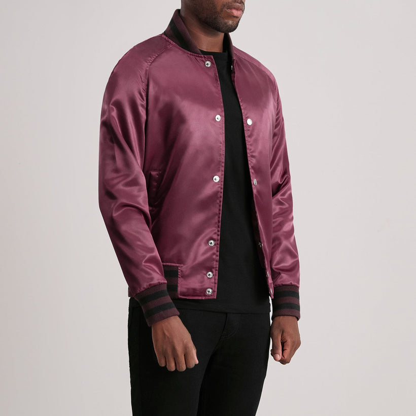 Xander Kastanienbraun Varsity Lederjacke für Herren