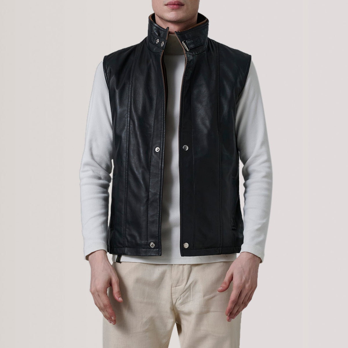 Men's leather vest category