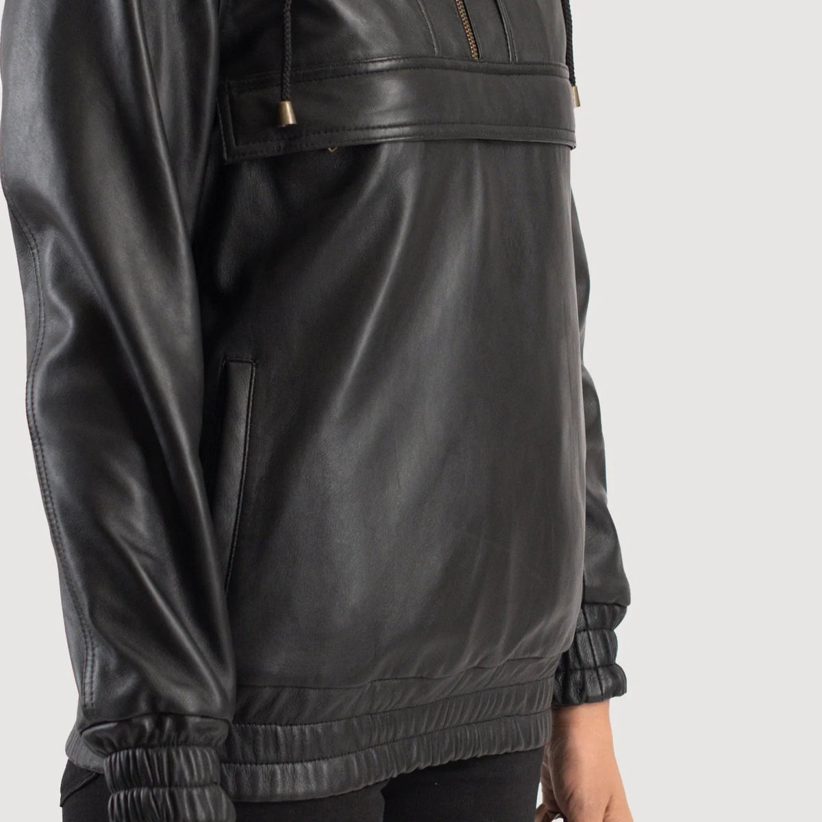 Zest Hooded Pullover Lederjacke für Damen – Zusätzliche Produktansicht 4